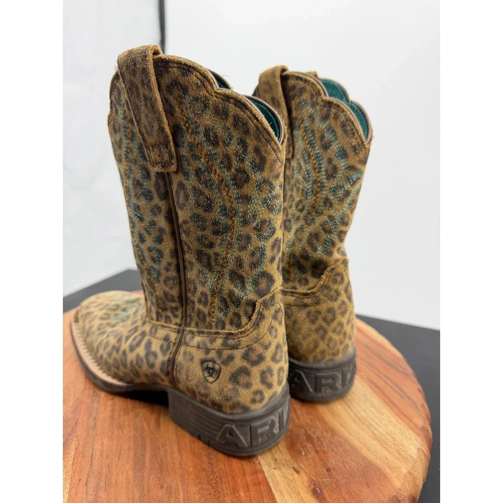 Ariat Kid's Primetime Faded Leopard Print Western Boot 10044422 girls 12